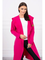 Ilgas kardiganas su gobtuvu (Fuksijos)