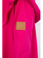 Ilgas kardiganas su gobtuvu (Fuksijos)