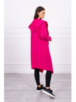 Ilgas kardiganas su gobtuvu (Fuksijos)