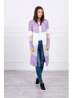 Megztas kardiganas su sagutėmis (Violetinė su pilka)