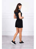 Medvilninis komplektas su šortais (Juoda)