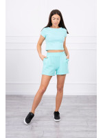 Medvilninis komplektas su šortais (Mėtos)