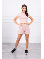 Medvilninis komplektas su šortais (Rausva