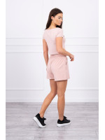 Medvilninis komplektas su šortais (Rausva