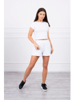 Medvilninis komplektas su šortais (Balta)