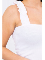 Suknelė su rauktomis petnešėlėmis (Balta)