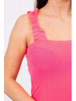 Suknelė su rauktomis petnešėlėmis (Neoninė rožinė)