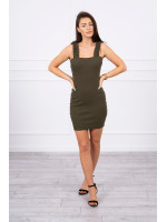 Suknelė su rauktomis petnešėlėmis (Chaki)