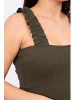 Suknelė su rauktomis petnešėlėmis (Chaki)