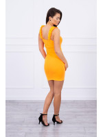 Suknelė su rauktomis petnešėlėmis (Neoninė oranžinė)