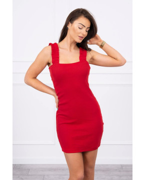 Suknelė su rauktomis petnešėlėmis (Raudona) Suknelė su rauktomis petnešėlėmis (Raudona)