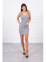 Suknelė su rauktomis petnešėlėmis (Pilka)