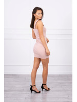 Suknelė su rauktomis petnešėlėmis (Šviesiai rožinė)