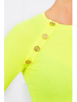 Suknelė su dekoratyvinėm sagutėm (Geltona) (Neoninė)