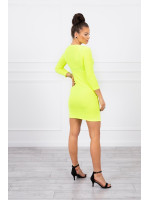 Suknelė su dekoratyvinėm sagutėm (Geltona) (Neoninė)