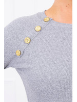 Suknelė su dekoratyvinėm sagutėm (Pilka)