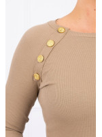 Suknelė su dekoratyvinėm sagutėm (Šviesiai ruda)