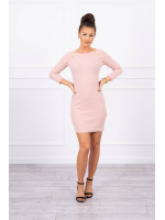 Suknelė su dekoratyvinėm sagutėm (Tamsi) (Šviesiai) (Rožinė)