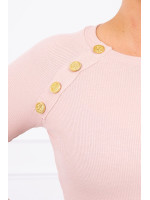 Suknelė su dekoratyvinėm sagutėm (Tamsi) (Šviesiai) (Rožinė)