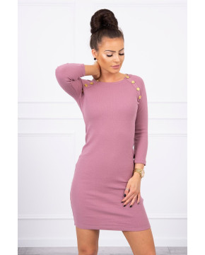 Suknelė su dekoratyvinėm sagutėm (Tamsi) (Rožinė) Suknelė su dekoratyvinėm sagutėm (Tamsi) (Rožinė)