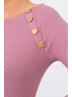 Suknelė su dekoratyvinėm sagutėm (Tamsi) (Rožinė)