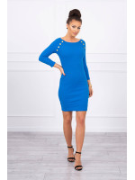 Suknelė su dekoratyvinėm sagutėm (Mėlyna)