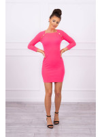 Suknelė su dekoratyvinėm sagutėm (Rožinė) (Neoninė)