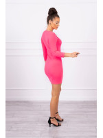 Suknelė su dekoratyvinėm sagutėm (Rožinė) (Neoninė)