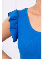 Trumpa suknelė su raukinukais (Mėlyna)