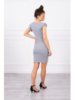 Trumpa suknelė su raukinukais (Pilka)