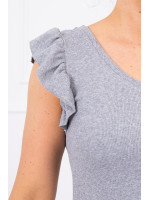 Trumpa suknelė su raukinukais (Pilka)