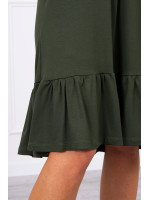 Laisvai krentanti suknelė ant petnešėlių (Chaki spalvos)