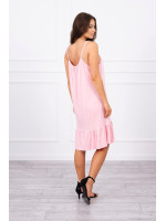 Laisvai krentanti suknelė ant petnešėlių (Šviesiai) (Rožinė)