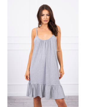 Laisvai krentanti suknelė ant petnešėlių (Pilka) Laisvai krentanti suknelė ant petnešėlių (Pilka)