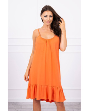 Laisvai krentanti suknelė ant petnešėlių (Tamsi abrikoso spalva) Laisvai krentanti suknelė ant petnešėlių (Tamsi abrikoso spalva)