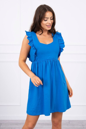Suknelė su stilingomis raukšlėmis kraštuose (Mėlyna)