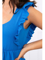 Suknelė su stilingomis raukšlėmis kraštuose (Mėlyna)