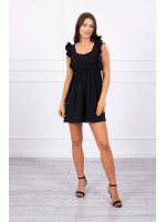 Suknelė su stilingomis raukšlėmis kraštuose (Juoda)