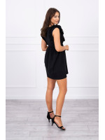 Suknelė su stilingomis raukšlėmis kraštuose (Juoda)