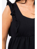 Suknelė su stilingomis raukšlėmis kraštuose (Juoda)