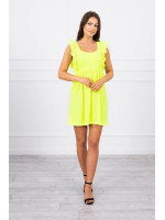 Suknelė su stilingomis raukšlėmis kraštuose (Žalia) (Neoninė)