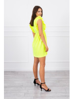 Suknelė su stilingomis raukšlėmis kraštuose (Žalia) (Neoninė)