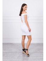 Žavinga suknelė su stilingomis raukšlėmis (Balta)