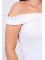 Žavinga suknelė su stilingomis raukšlėmis (Balta)