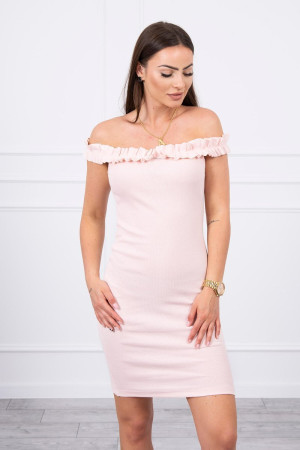 Žavinga suknelė su stilingomis raukšlėmis (Šviesiai) (Rožinė)