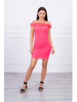 Žavinga suknelė su stilingomis raukšlėmis (Rožinė) (Neoninė)