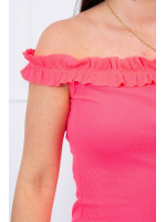 Žavinga suknelė su stilingomis raukšlėmis (Rožinė) (Neoninė)