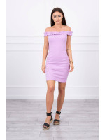 Žavinga suknelė su stilingomis raukšlėmis (Violetinė)