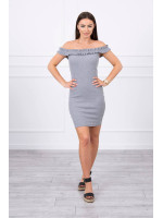 Žavinga suknelė su stilingomis raukšlėmis (Pilka)