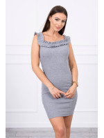 Žavinga suknelė su stilingomis raukšlėmis (Pilka)